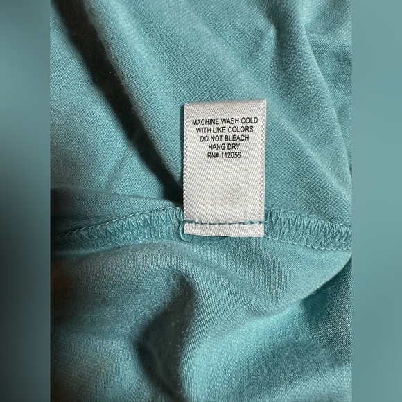 Zenana Long Sleeve Jersey Swing T-Shirt Dress with Side Pockets Dusty Teal XL - Picture 9 of 9